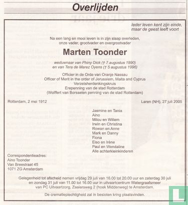 20050729 Overlijden Marten Toonder