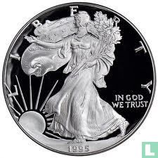 Verenigde Staten 1 dollar 1995 (PROOF - W) "Silver eagle" - Afbeelding 1