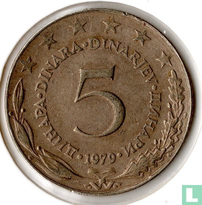 Joegoslavië 5 dinara 1979 - Afbeelding 1
