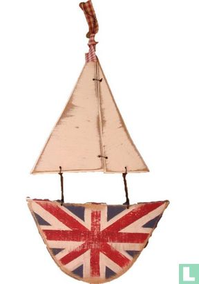Union Jack handgeschilderde zeilboot Royal Wedding Souvenir
