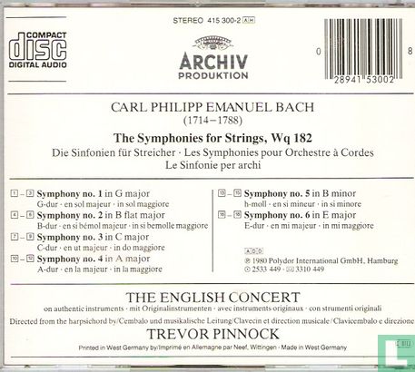 The Symphonies for Strings, Wq 182 - Afbeelding 2