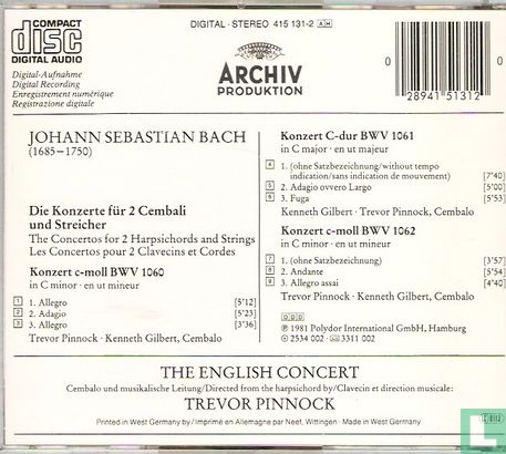 Die Konzerte für 2 Cembali und Streicher  - Afbeelding 2