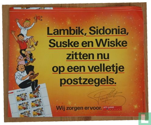 Lambiek, Sidonia, Suske en Wiske zitten nu op een velletje postzegels. - Image 1