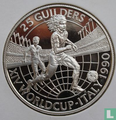 Suriname 25 Guilder 1990 (PP) "Football  World Cup in Italy" - Bild 1