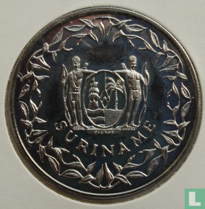 Suriname 100 guilders 1996 (PROOF - zilver) "Summer Olympics in Atlanta - Centenary of modern Olympic Games" - Afbeelding 2