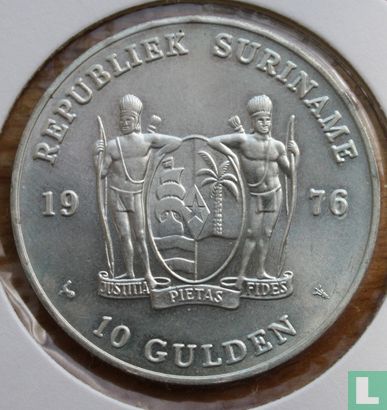 Suriname 10 Gulden 1976 "First anniversary of Independence" - Bild 1