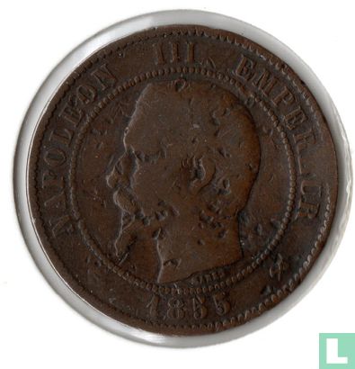 France 10 centimes 1855 (B - anchor) - Image 1