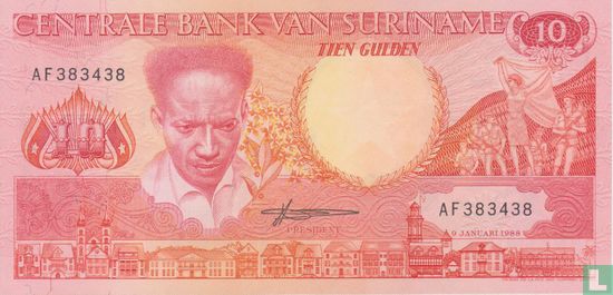 Suriname 10 Gulden 1988 - Afbeelding 1