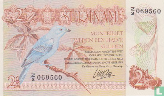 Suriname 2½ Gulden  - Image 1