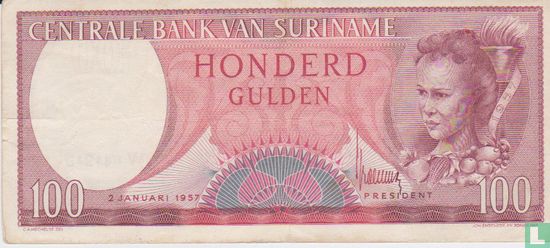 Suriname 100 Gulden 1957 - Bild 1