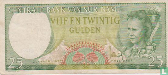 Suriname 25 Gulden 1957 - Afbeelding 1