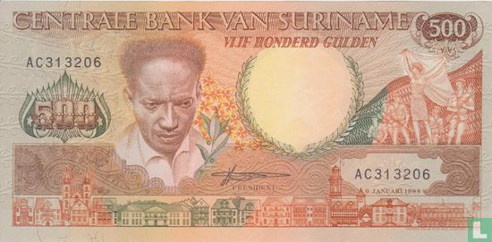 Suriname 500 Gulden 1988 - Afbeelding 1