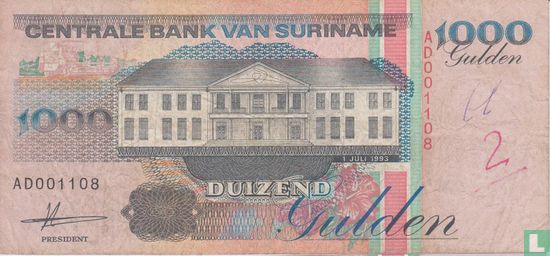 Suriname 1,000 Gulden 1993 - Image 1