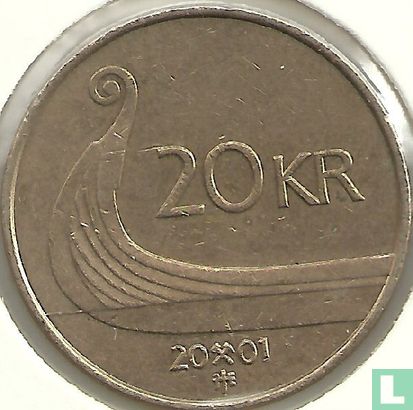 Norwegen 20 Kroner 2001 - Bild 1