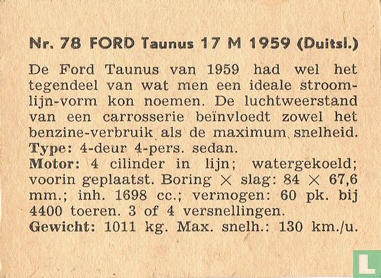 Ford Taunus 17 M 1959 (Duitsl.) - Image 2