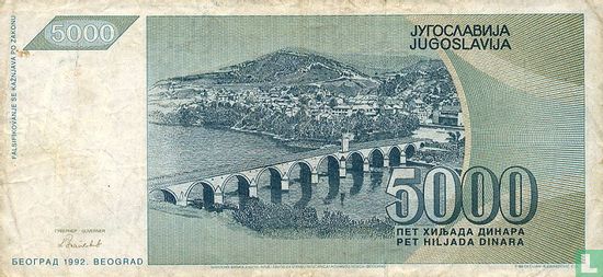 Yougoslavie 5.000 Dinara 1992 - Image 2