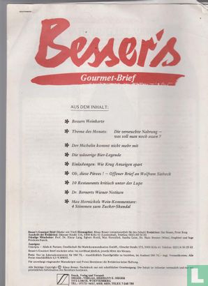 Besser's Gourmet Brief 8 - Bild 1