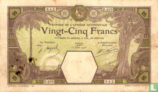 French West Africa 25 Francs - Image 1