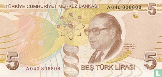 Turkije 5 Lira ND (2009/L1970) - Afbeelding 2