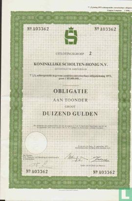 Koninklijke Scholten-Honig, Obligatie aan toonder, 1000 Gulden