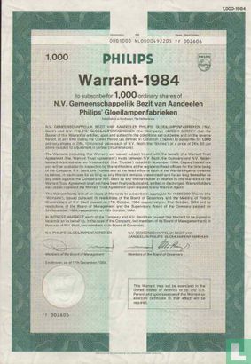 Philips, Warrant-1984, voor 1000 aandelen