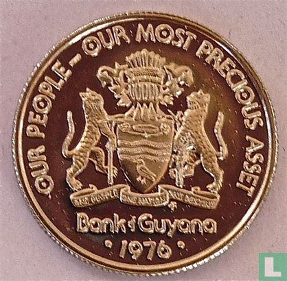 Guyana 10 cents 1976 (PROOF) "10th anniversary of Independence - Squirrel monkey - Cooperative economics" - Afbeelding 1