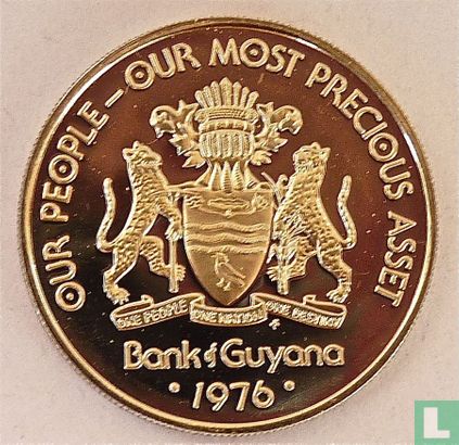 Guyana 50 cents 1976 (PROOF) "10th anniversary of Independence - Hoatzin - Creativity" - Image 1