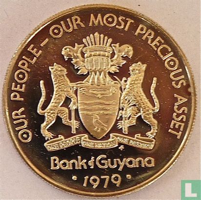Guyana 50 cents 1979 (PROOF) "10th anniversary of Independence - Hoatzin - Creativity" - Afbeelding 1