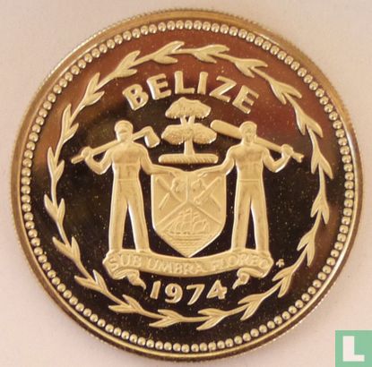 Belize 10 dollars 1974 (PROOF - koper-nikkel) "Great curassow" - Afbeelding 1