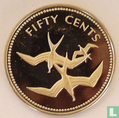 Belize 50 cents 1974 (PROOF - copper-nickel) "Frigate birds" - Image 2