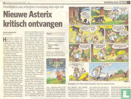 Nieuwe Asterix kritisch ontvangen