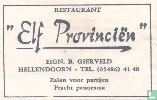 Restaurant "Elf Provinciën"