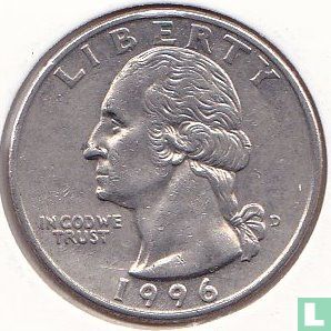 United States ¼ dollar 1996 (D) - Image 1