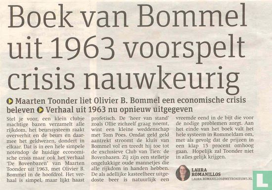 Boek van Bommel uit 1963 voorspelt crisis nauwkeurig