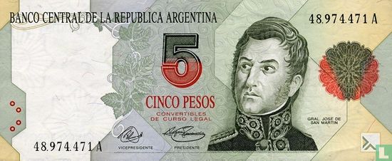 Argentinië 5 Pesos 1992 - Afbeelding 1