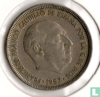 Spain 5 pesetas 1957 (62) - Image 2