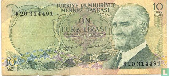 Turquie 10 Lira ND (1975/L1970) - Image 1
