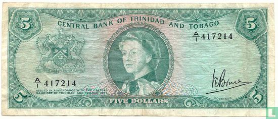 Trinidad en Tobago 5 Dollars  (V. E. Bruce)  - Afbeelding 1