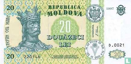 Moldavië 20 Lei 1997 - Afbeelding 1