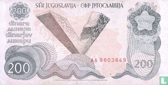 Yugoslavia 200 Dinara 1990 - Image 2