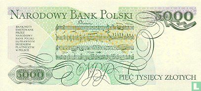 Pologne 5.000 Zlotych 1982 - Image 2