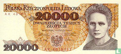 Polen 20.000 Zlotych 1989 - Afbeelding 1