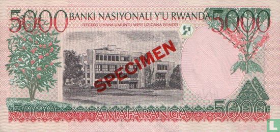 Rwanda 5,000 Francs 1998 (Specimen) - Image 2
