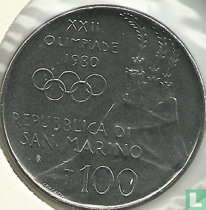 San Marino 100 lire 1980 "Summer Olympics in Moscow" - Image 1