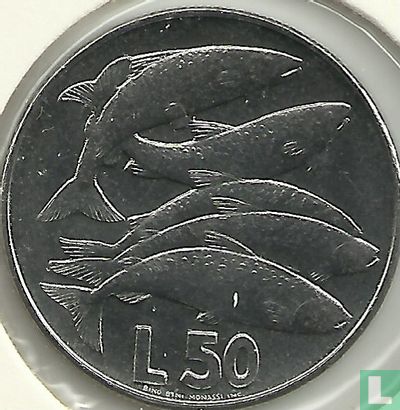 San Marino 50 lire 1975 "Salmons" - Afbeelding 2