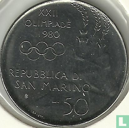 San Marino 50 lire 1980 "Summer Olympics in Moscow" - Image 1