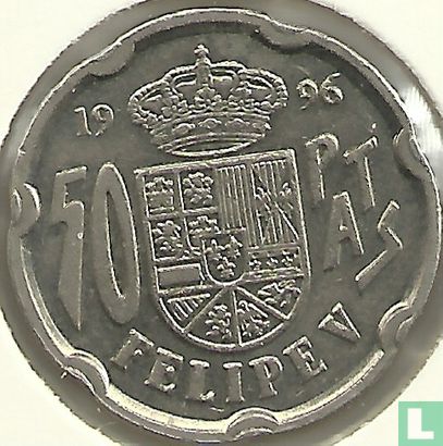 Spanien 50 Peseta 1996 "Felipe V" - Bild 1