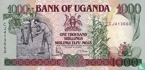 Uganda 1.000 Shillings 1991 - Bild 1