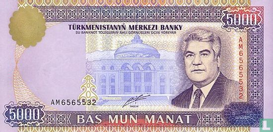 Turkmenistan 5000 Manat - Afbeelding 1
