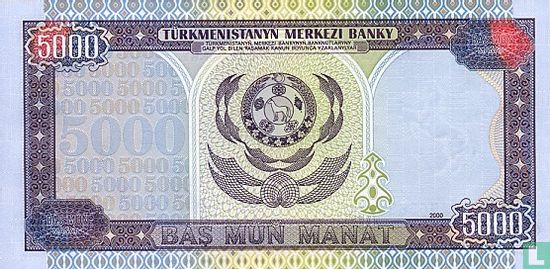 Turkmenistan 5000 Manat - Afbeelding 2